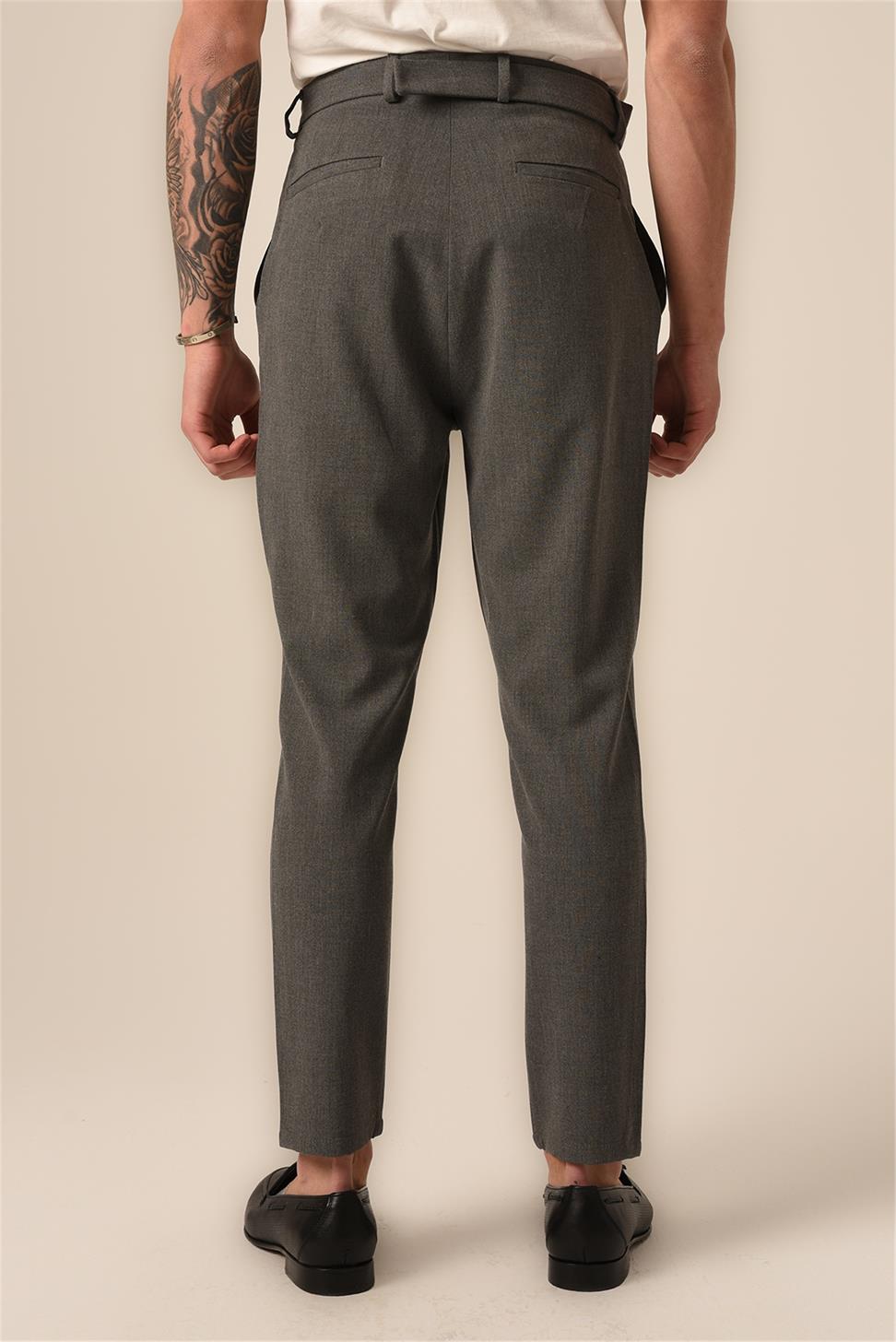 بنطلون رجالي بحزام عالي الخصر