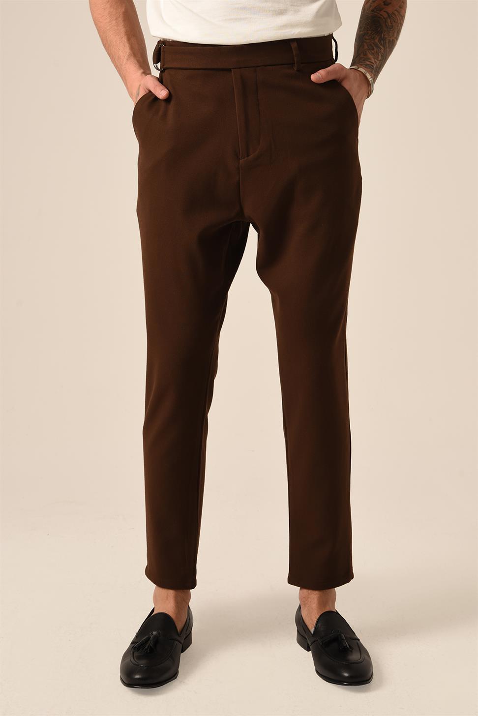 بنطلون رجالي بحزام عالي الخصر