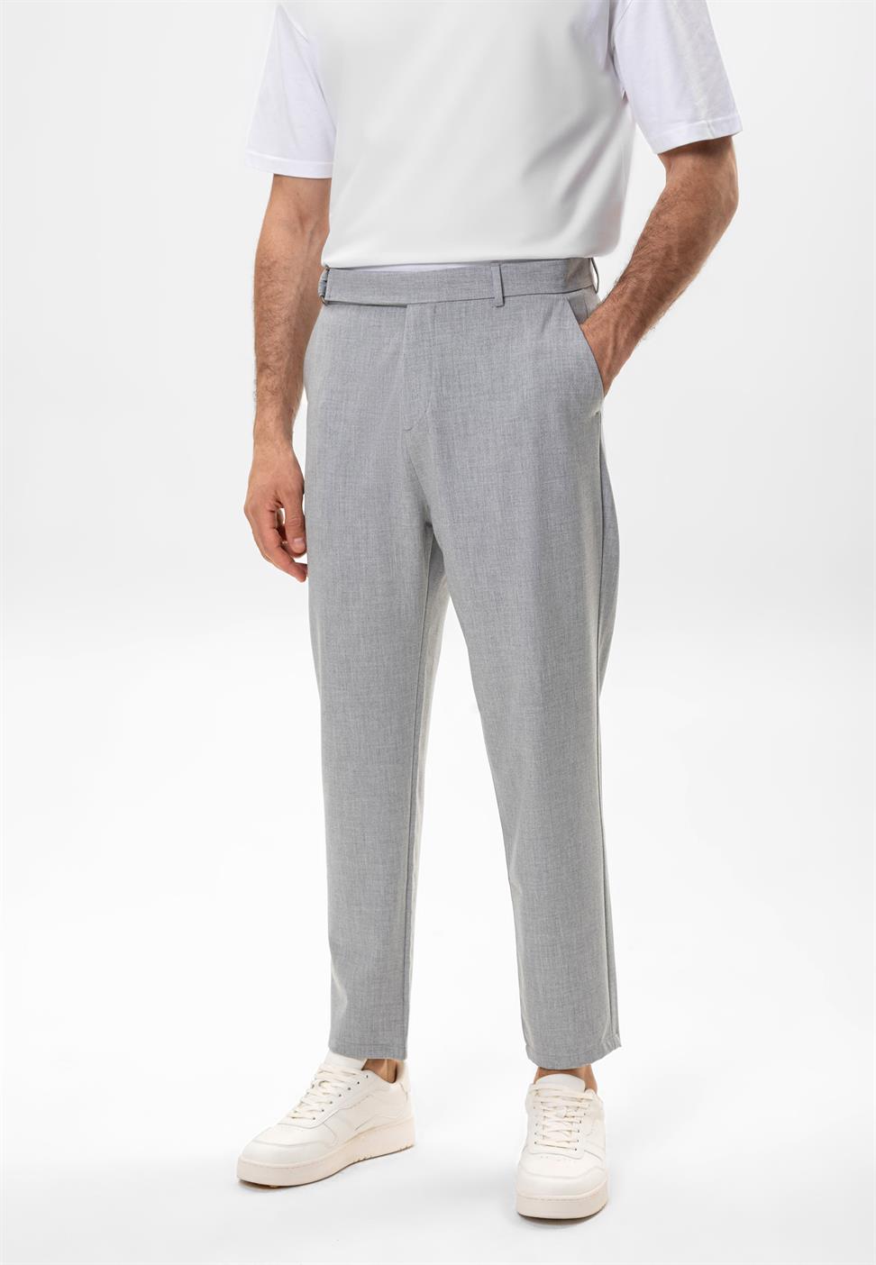 بنطلون رجالي بحزام عالي الخصر