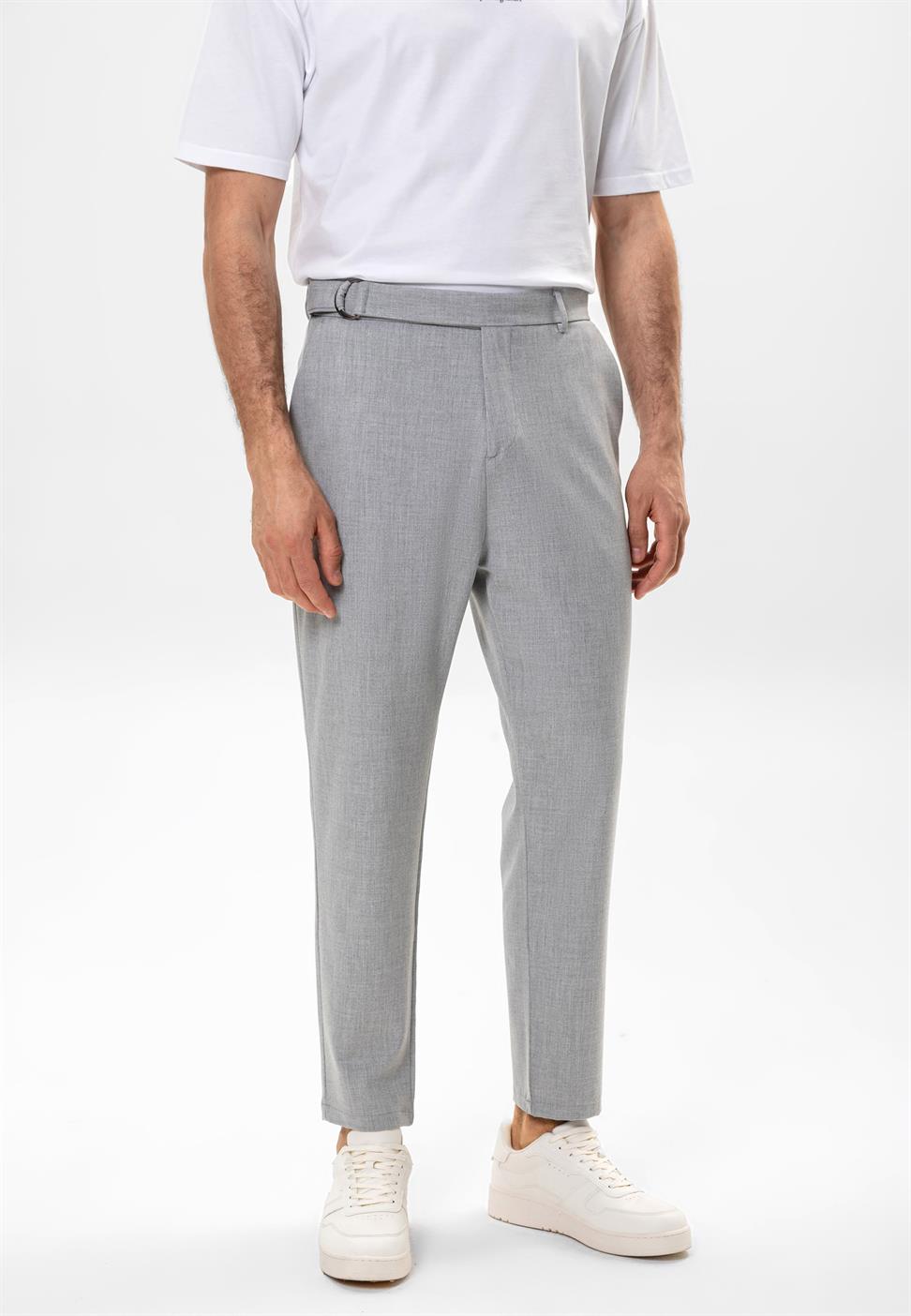 بنطلون رجالي بحزام عالي الخصر
