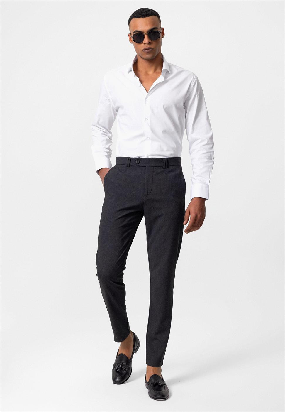 Antioch Füme Erkek Slim Fit Kumaş Pantolon