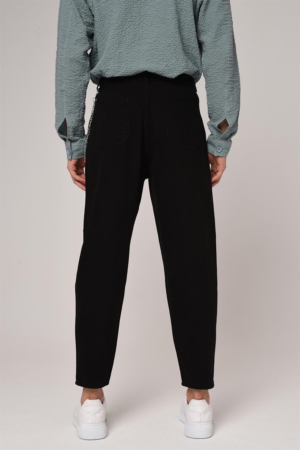 بنطلون بوي فريند من قماش الجبردين