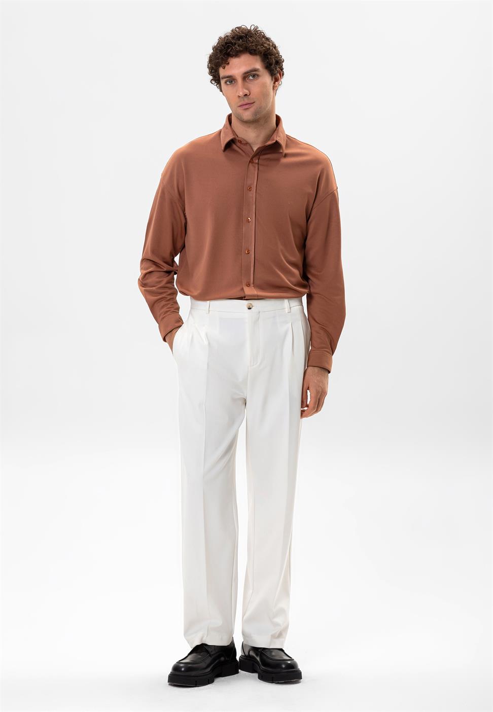 قميص رجالي كلاسيكي كبير الحجم