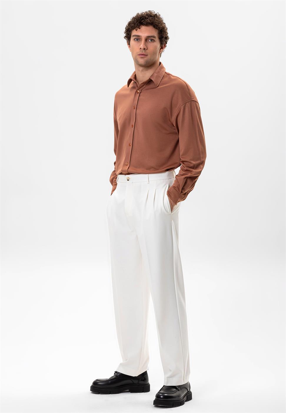 قميص رجالي كلاسيكي كبير الحجم