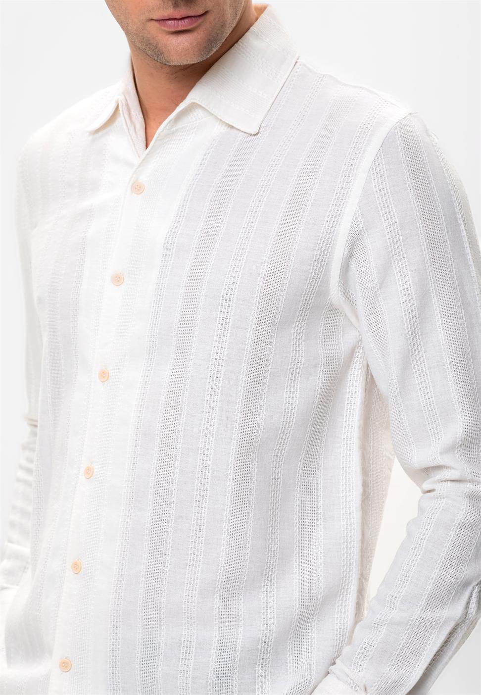 محبوك منقوشة قميص رجالي