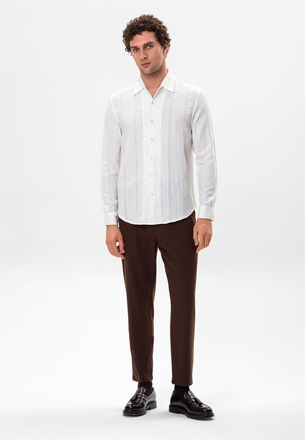 محبوك منقوشة قميص رجالي