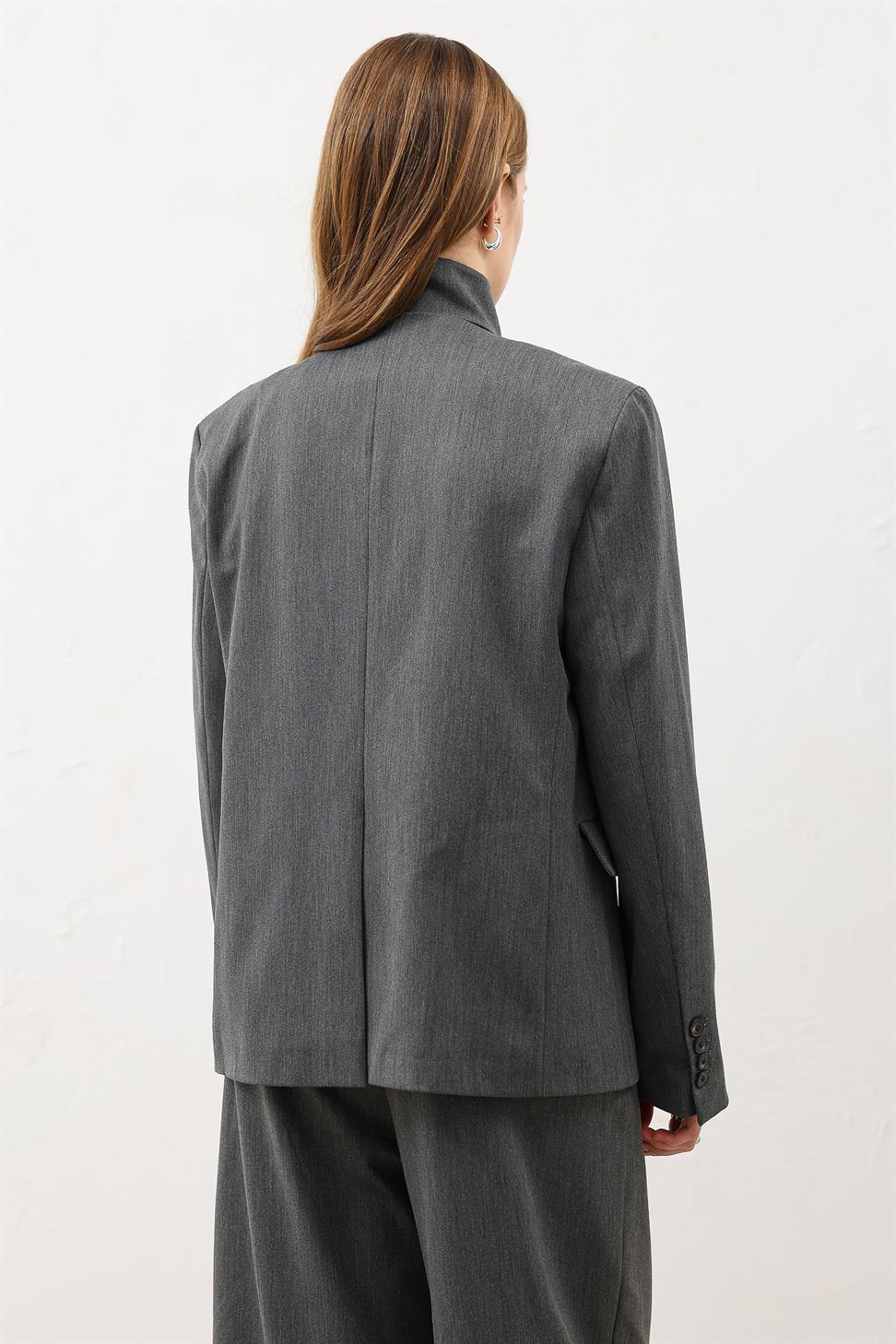 Womens Stand Collar Blazer Jacket