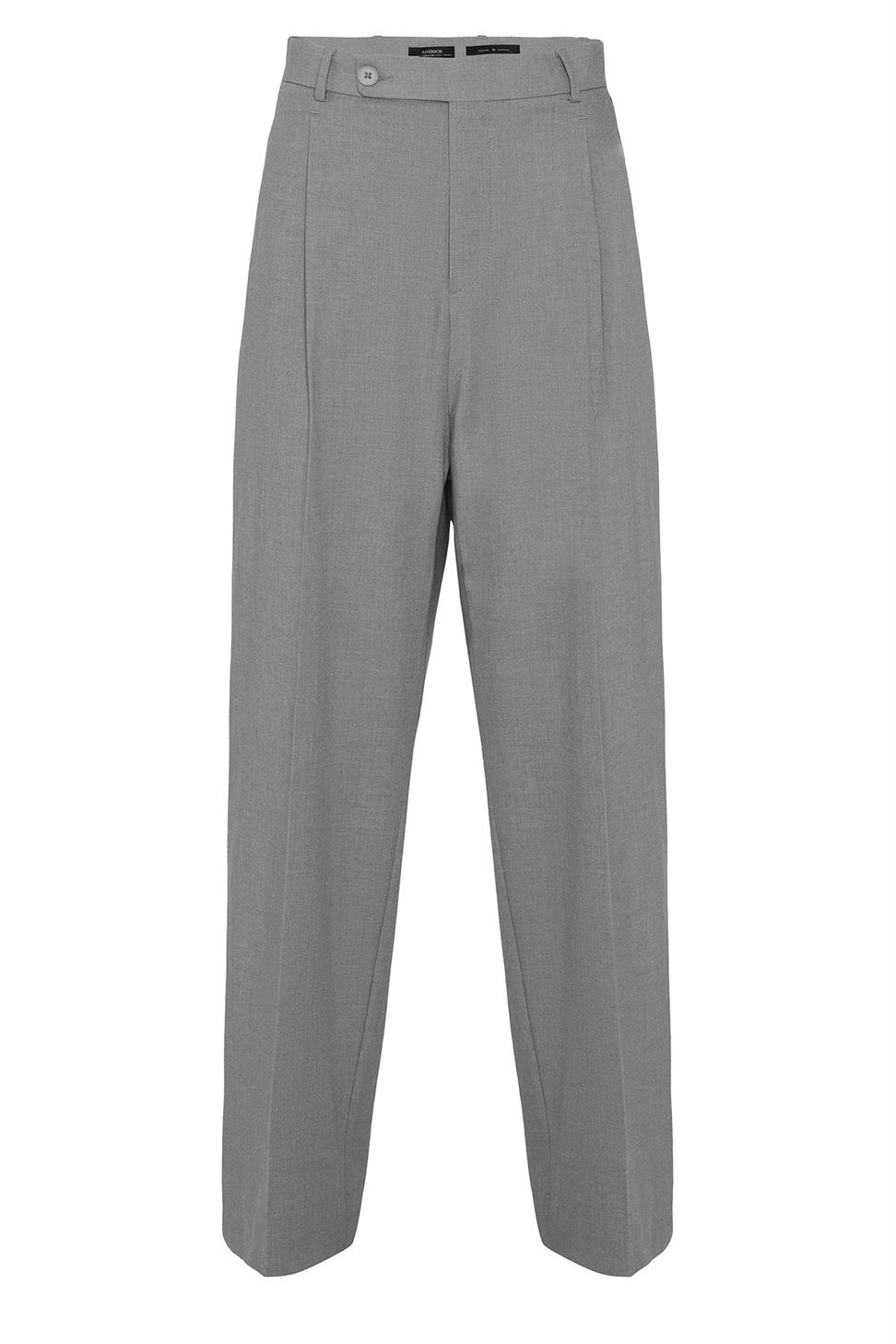 بنطلون قماشي فضفاض عالي الخصر للرجال