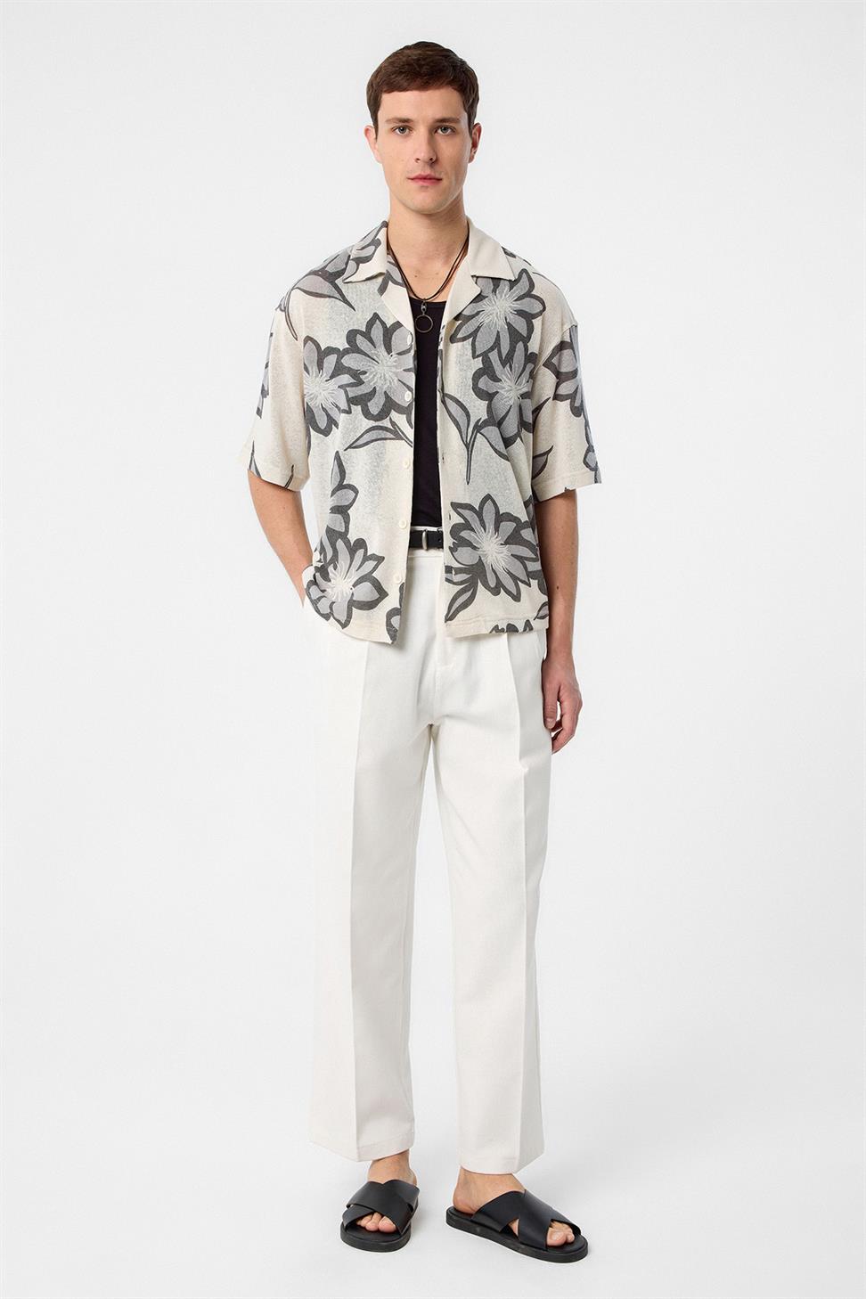 Antioch Gri Desenli Erkek Gömlek