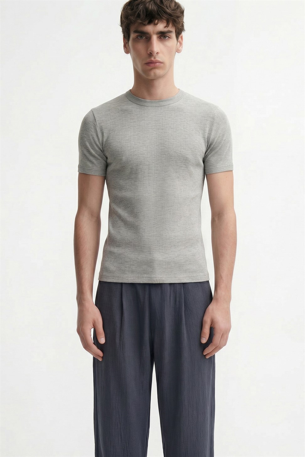 Antioch Gri Dokulu Erkek T-Shirt