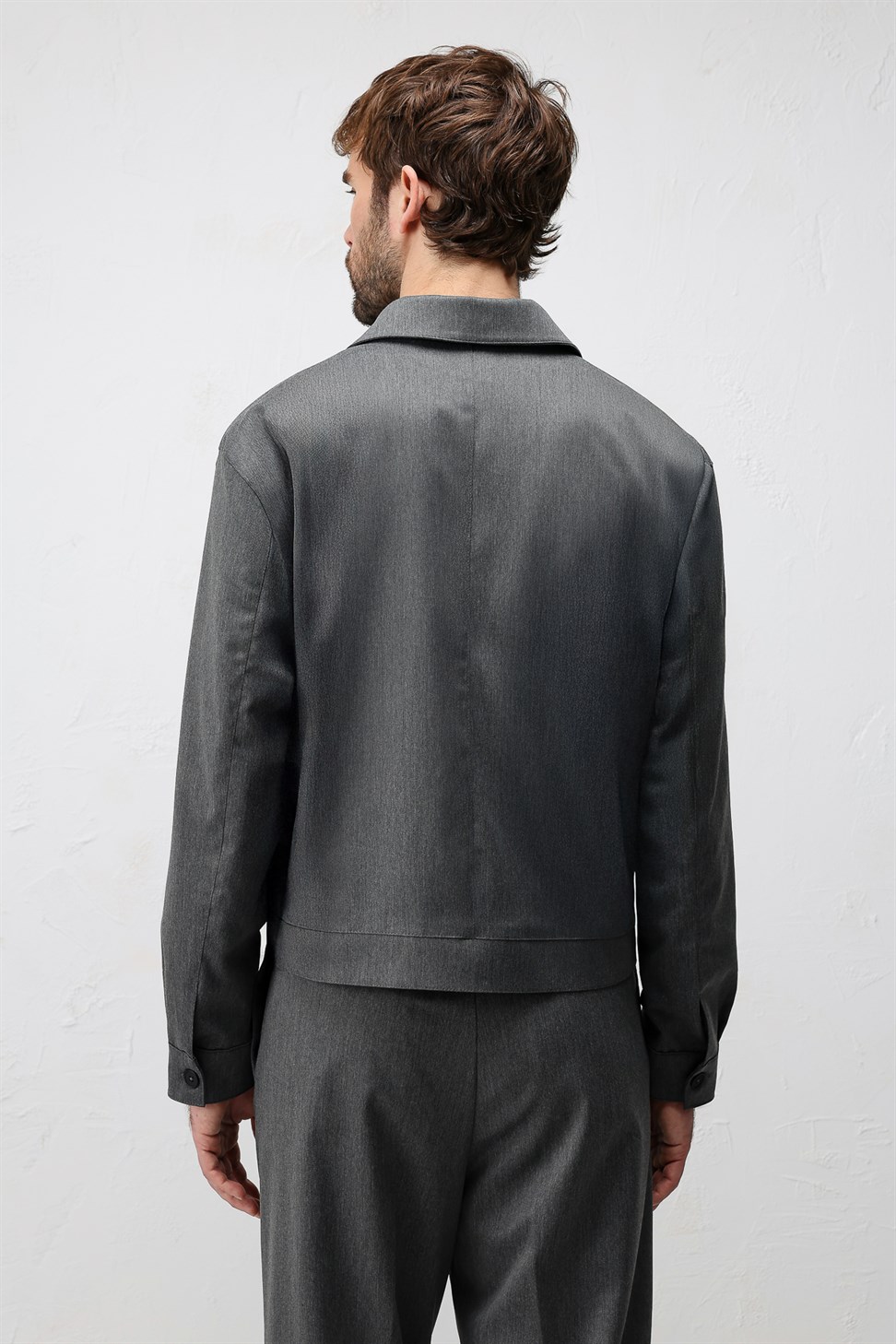 Antioch Gri Relaxed Fit Fermuarlı Erkek Mont