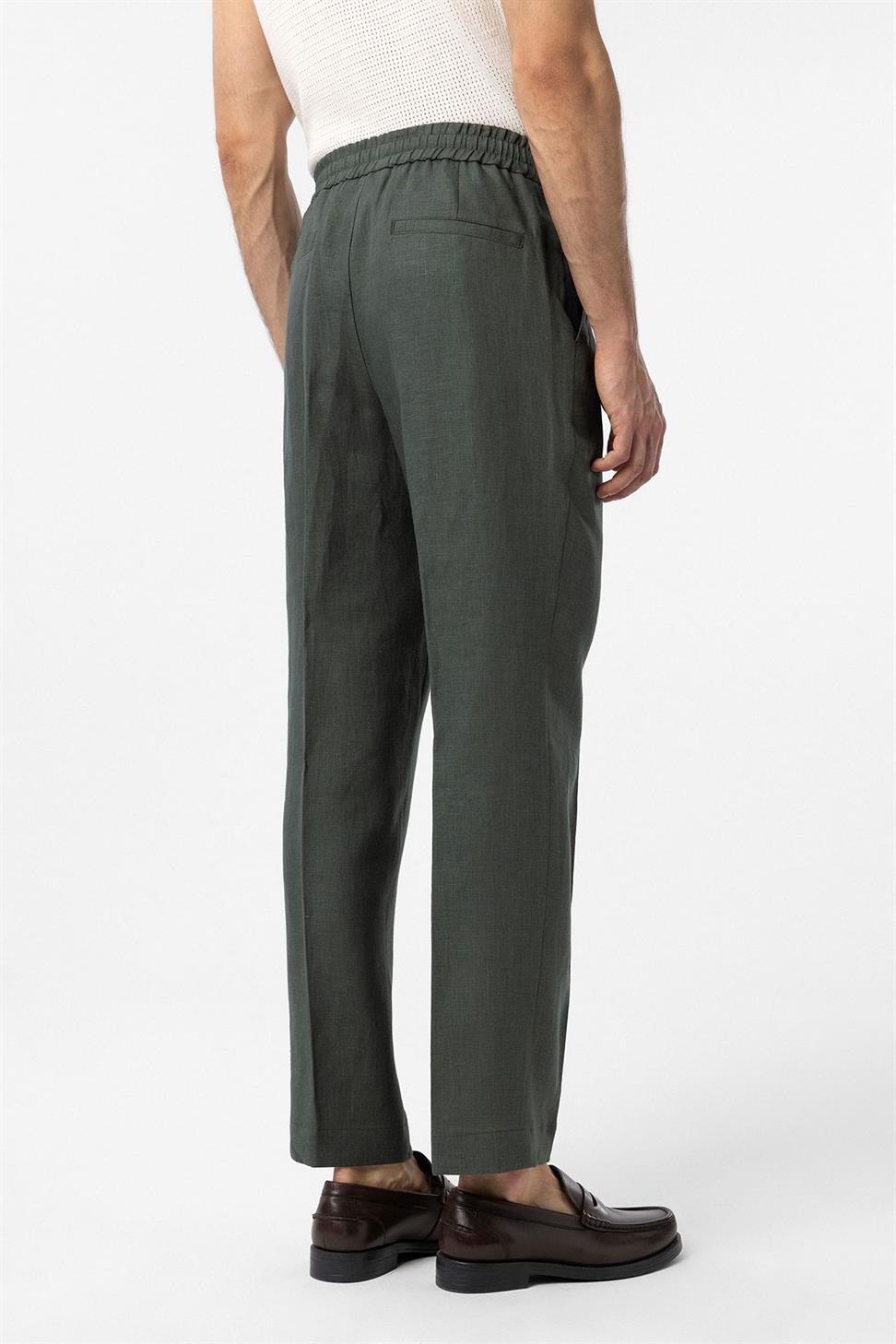 100% Linen High-Waisted Mens Pants