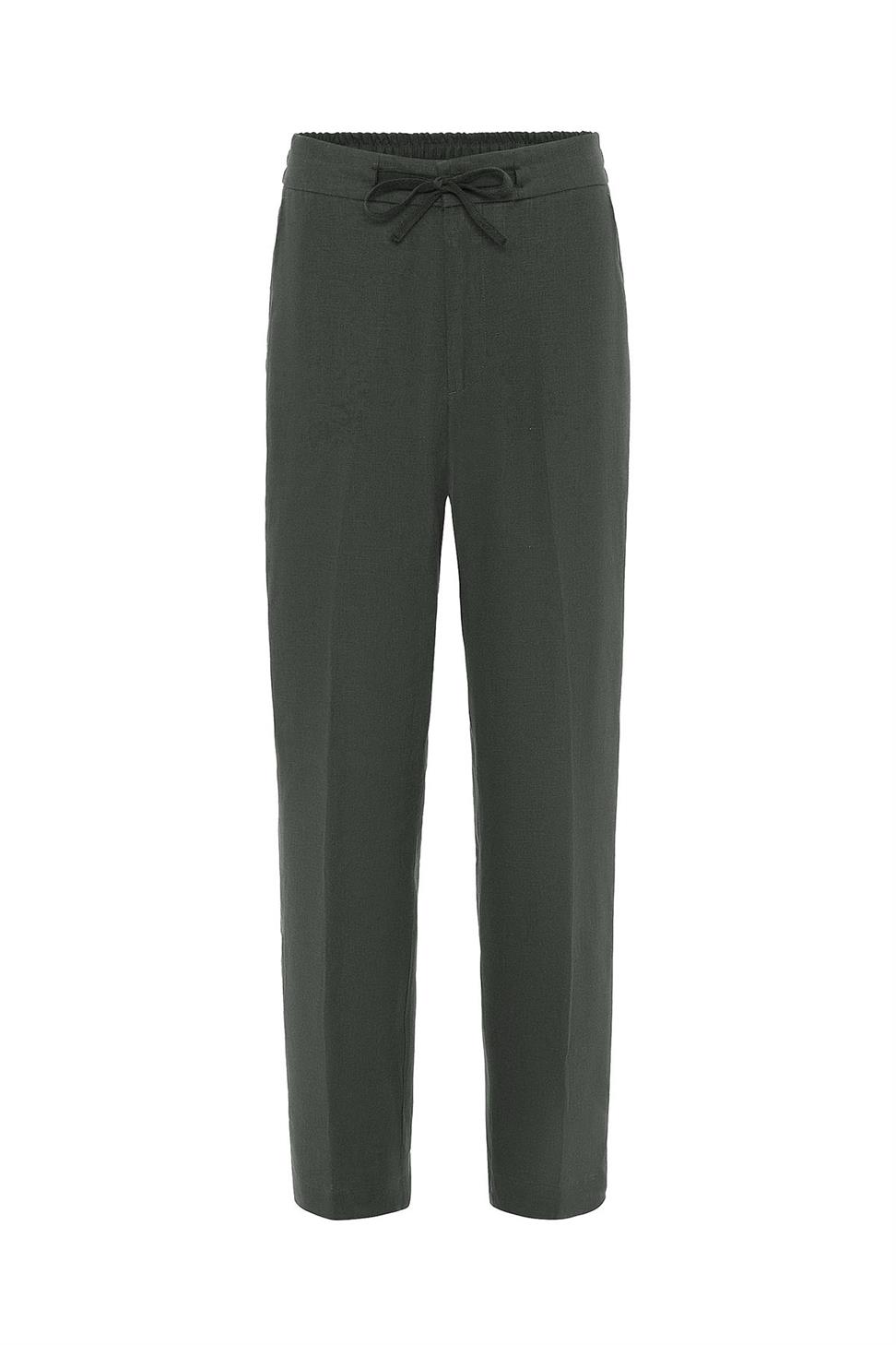 100% Linen High-Waisted Mens Pants