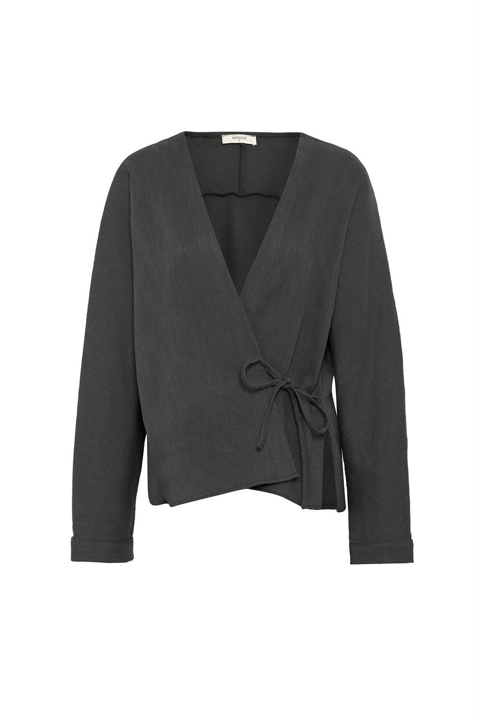 Antioch Haki Bağlamalı Kimono Kadın Gömlek