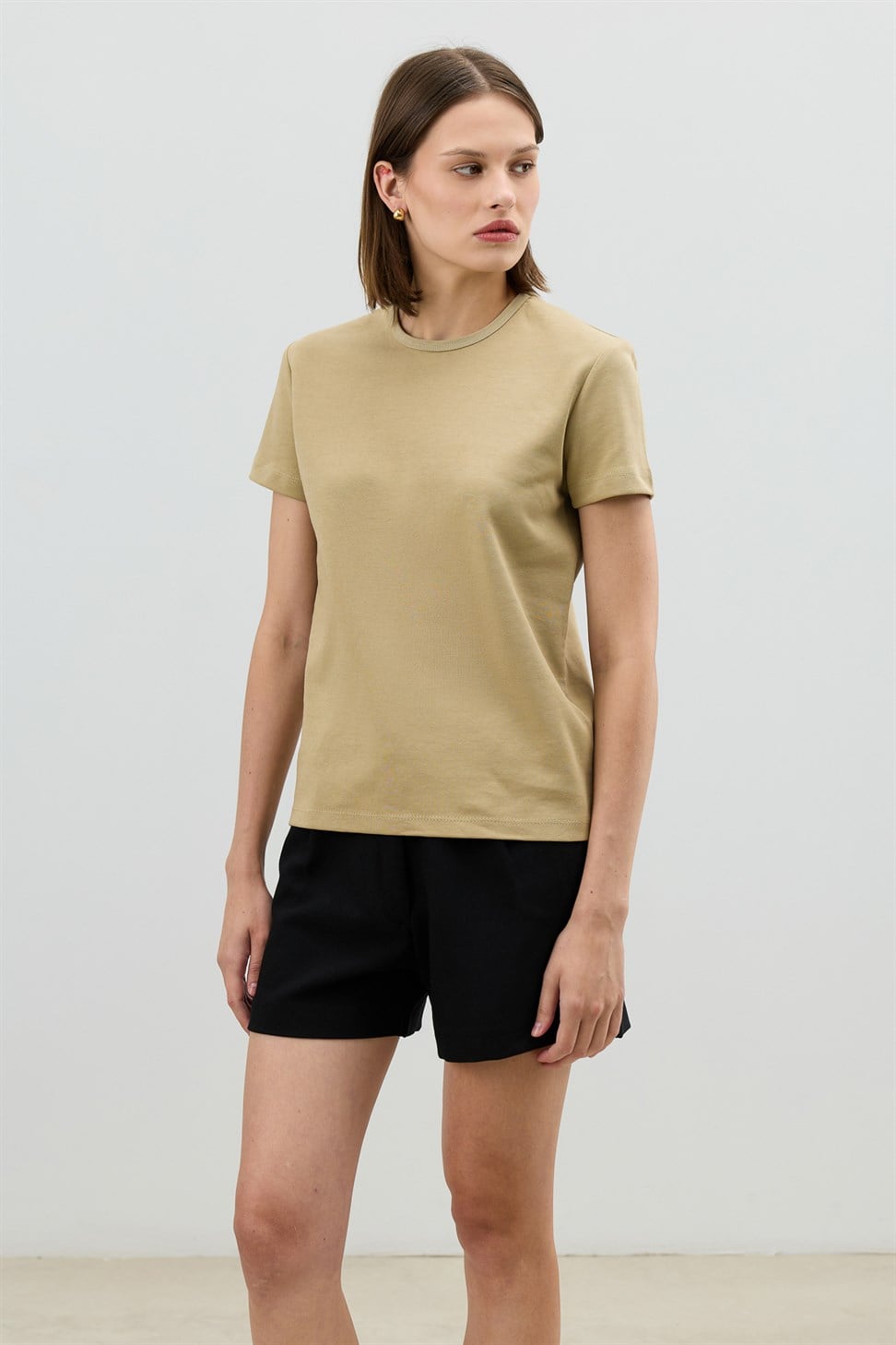 Antioch Haki Basic Kadın T-Shirt