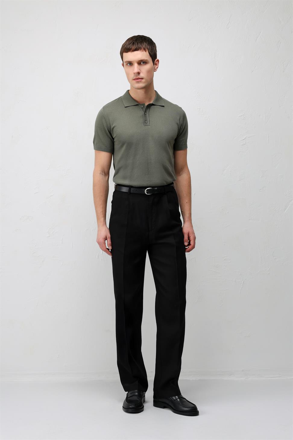 Comfort Slim Polo Neck Mens Knit T-Shirt