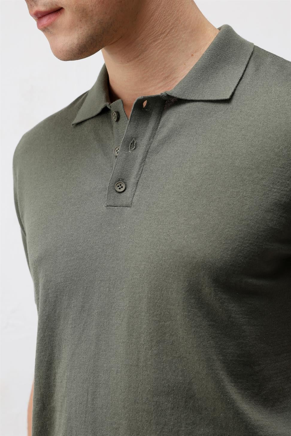 Comfort Slim Polo Neck Mens Knit T-Shirt