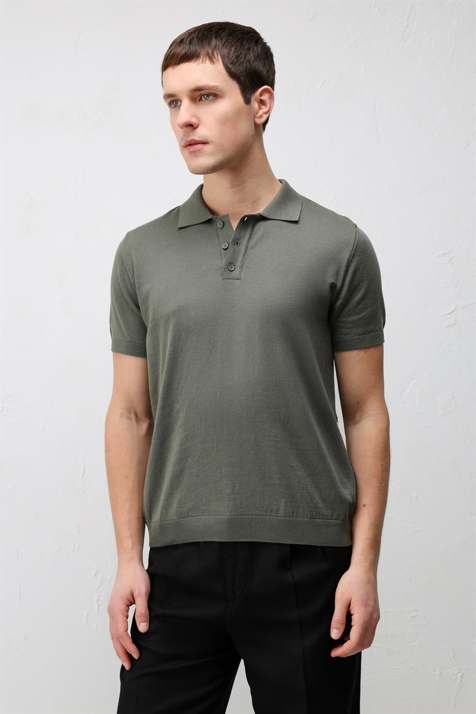 Comfort Slim Polo Neck Mens Knit T-Shirt