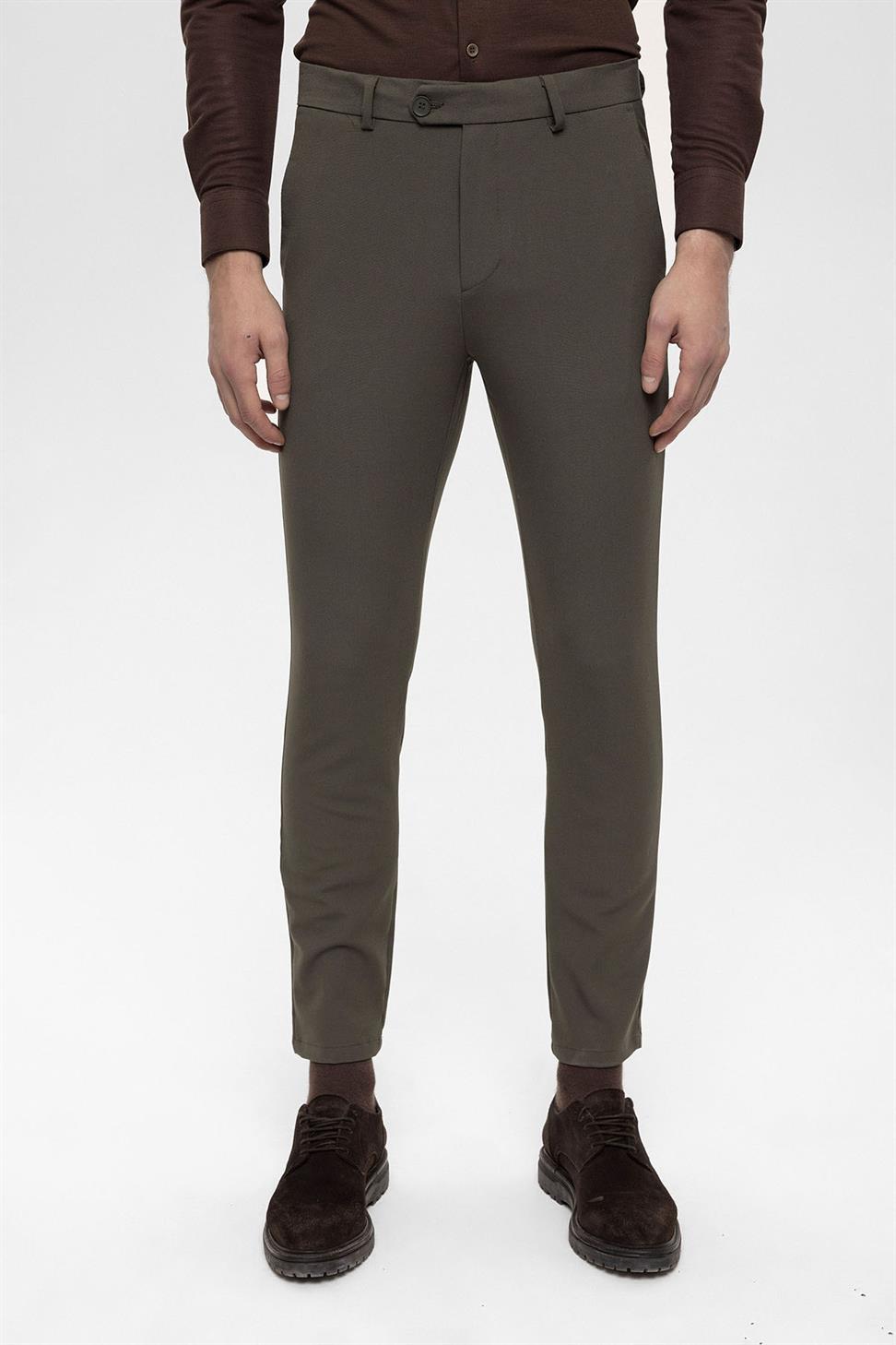 Antioch Haki Erkek Aksesuar Detaylı Slim Fit Pantolon