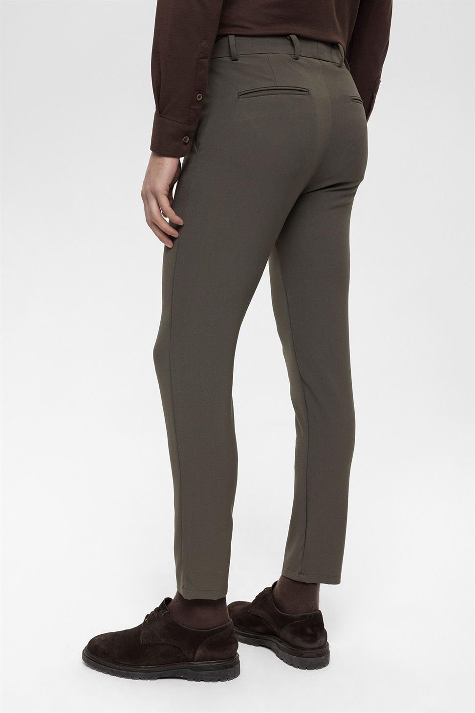 Antioch Haki Erkek Aksesuar Detaylı Slim Fit Pantolon