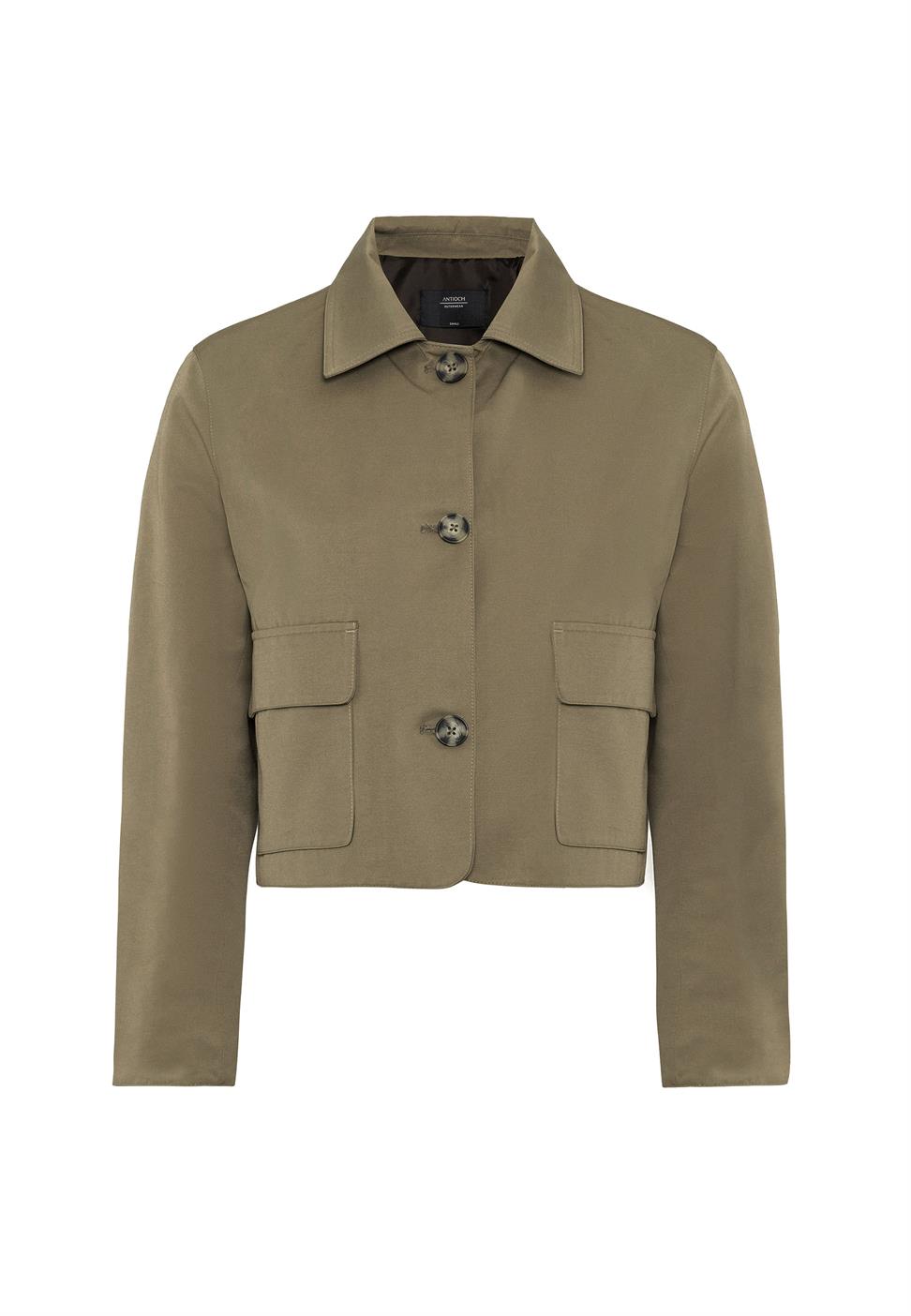 Antioch Haki Kadın Mevsimlik İnce Kısa Ceket
