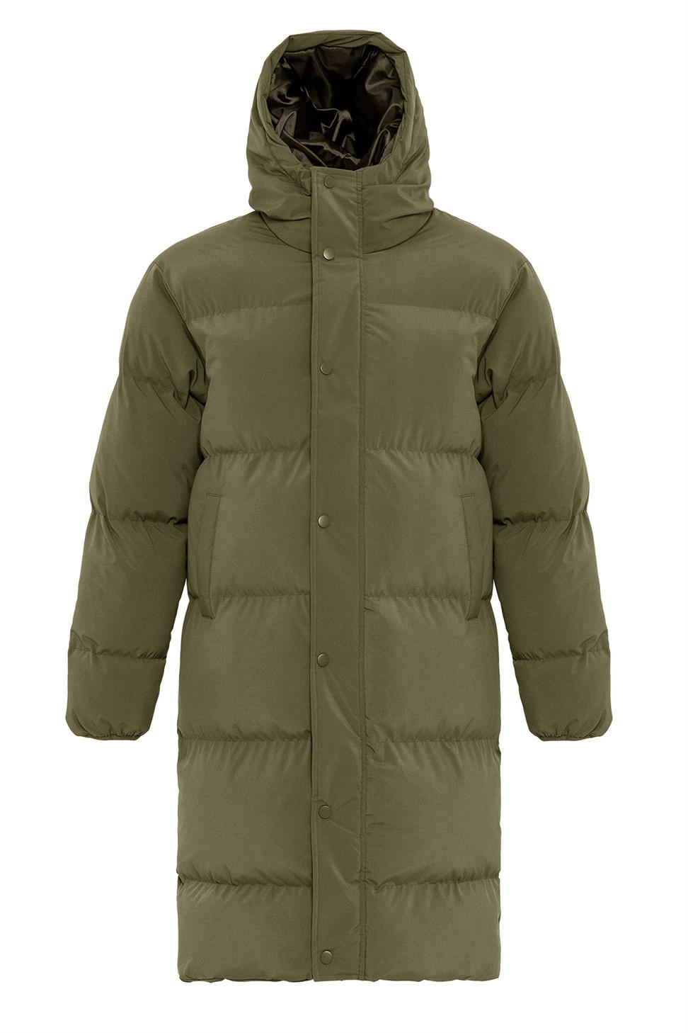 سترة منتفخة طويلة مقنعين