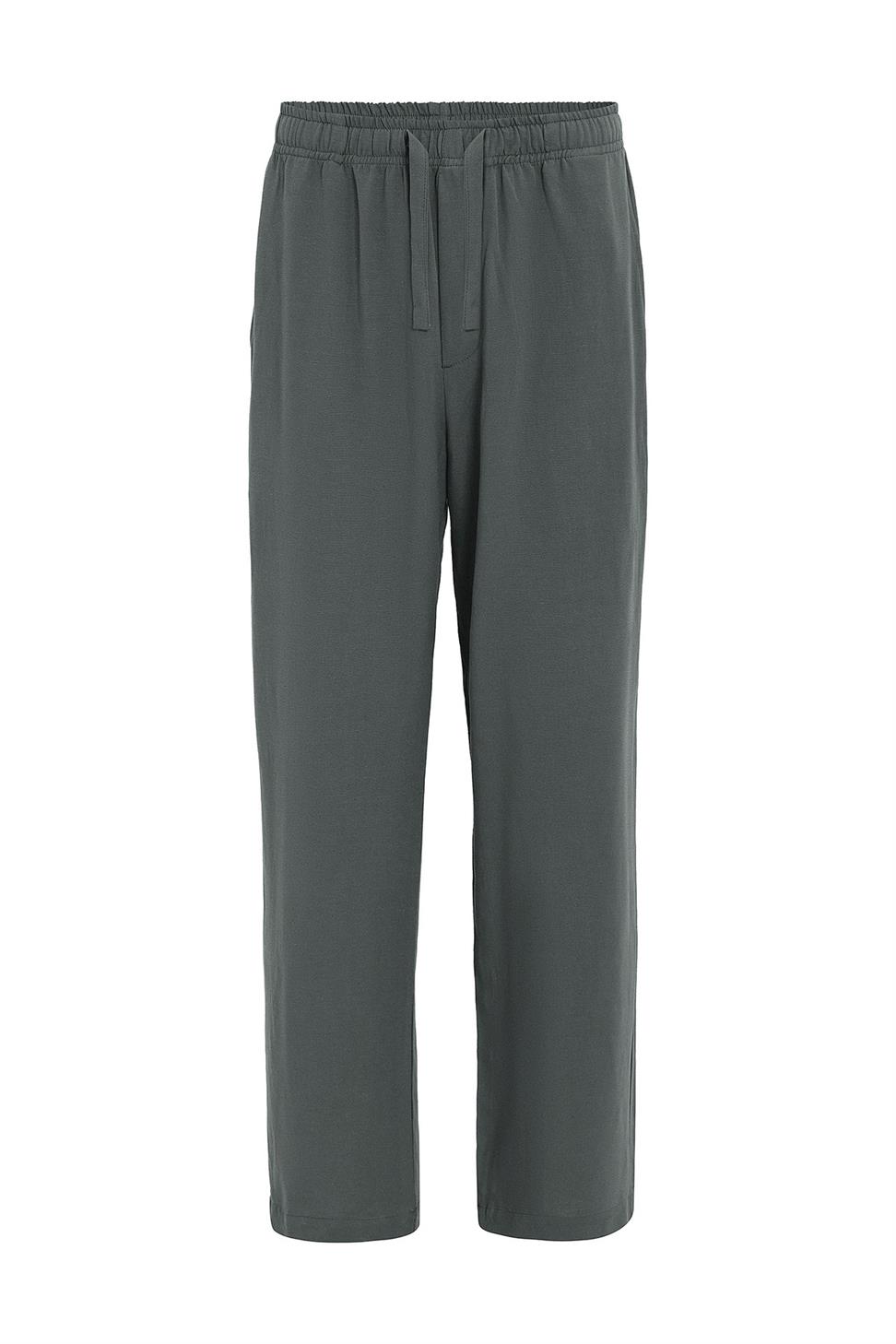 Antioch Haki Keten Karışımlı Jogger Erkek Pantolon