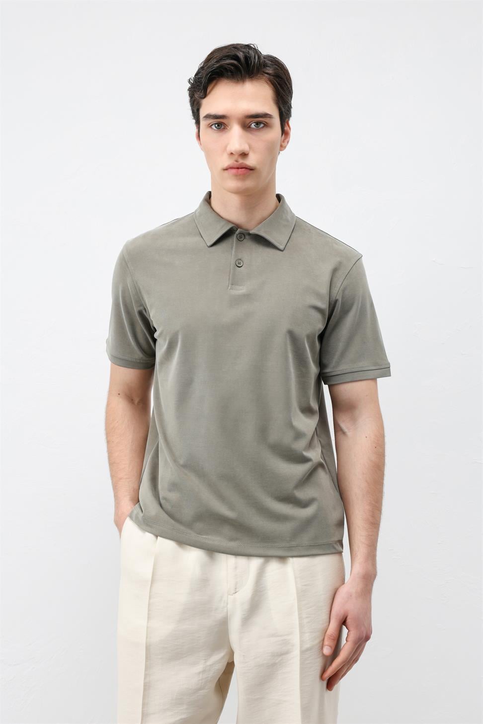Mens Lyocell-Blend Polo Shirt