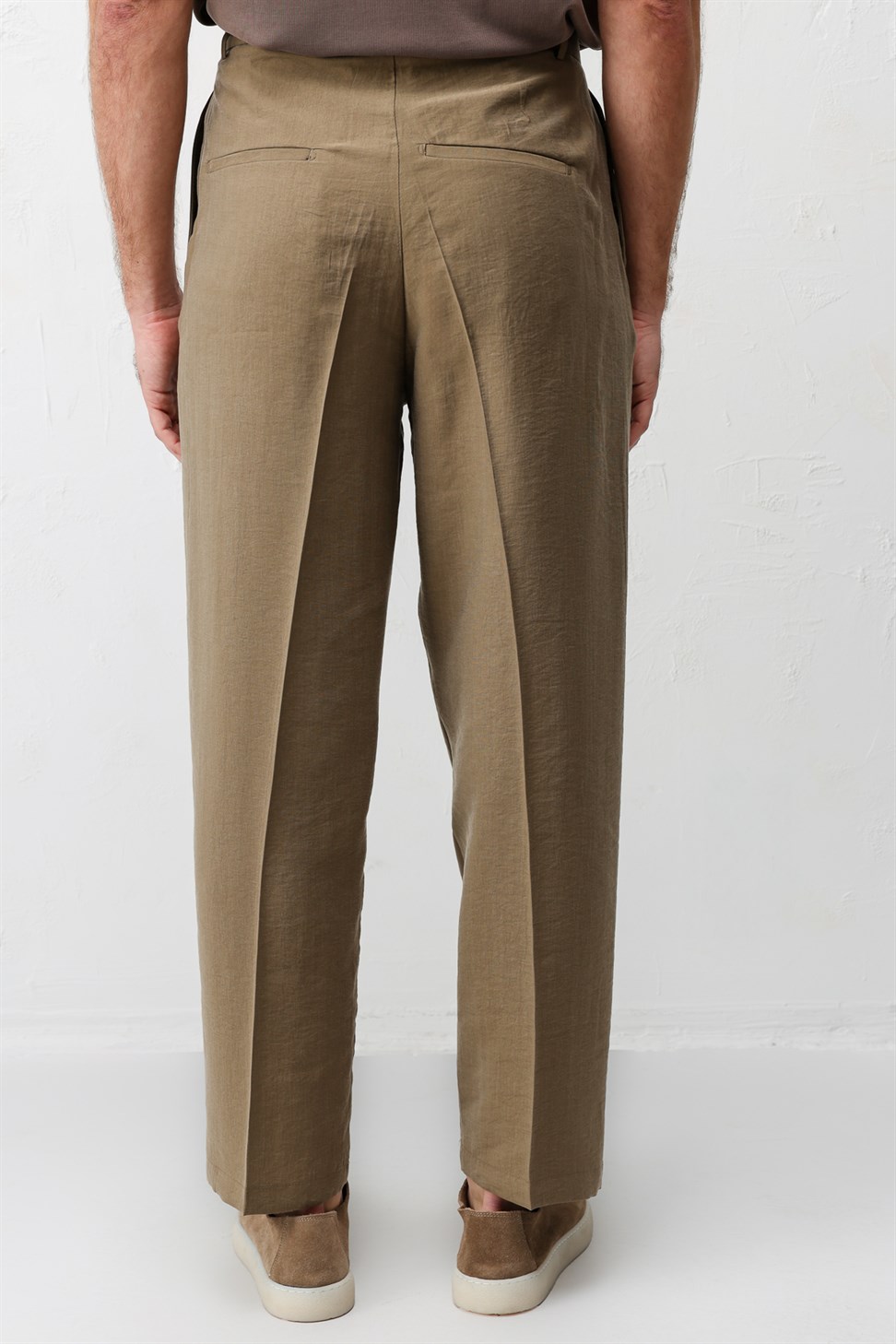 Antioch Haki Lyocell Relaxed Fit Pileli Erkek Pantolon
