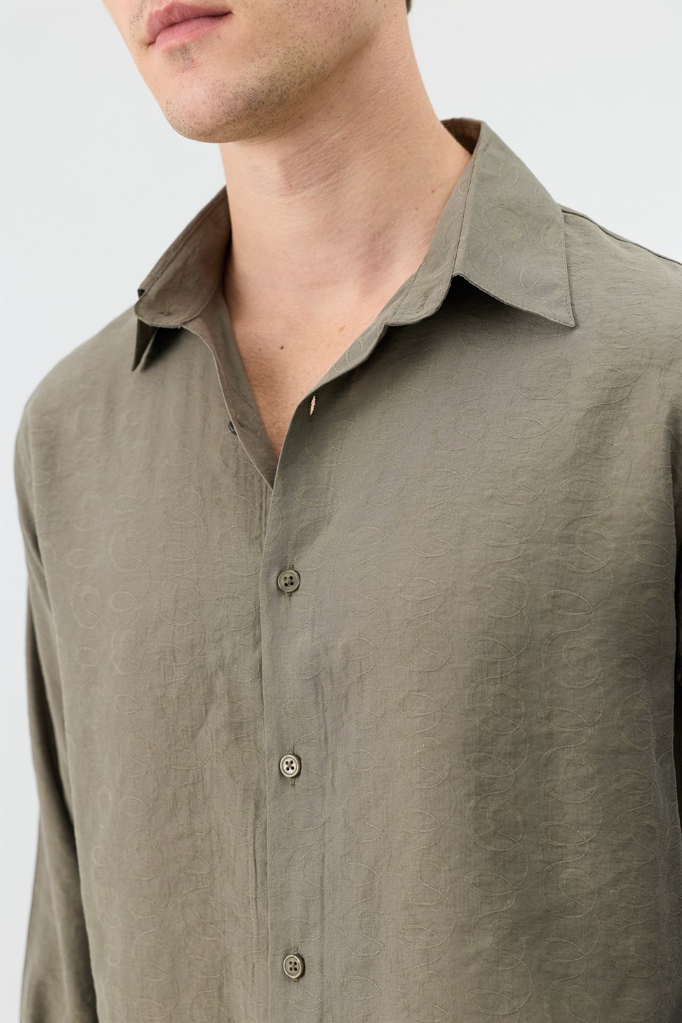 Mens Patterned Shirt with Modal Blend