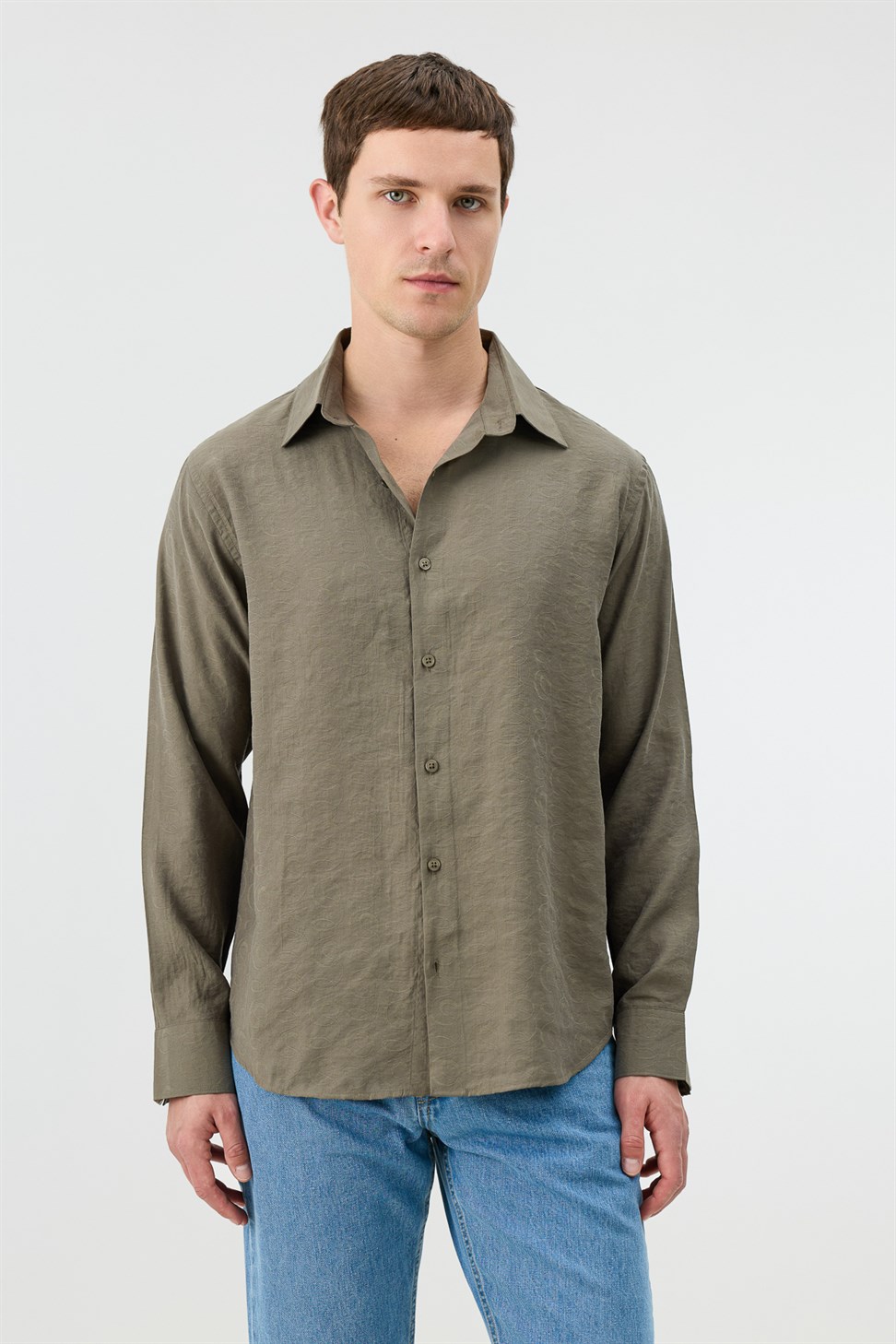 Mens Patterned Shirt with Modal Blend