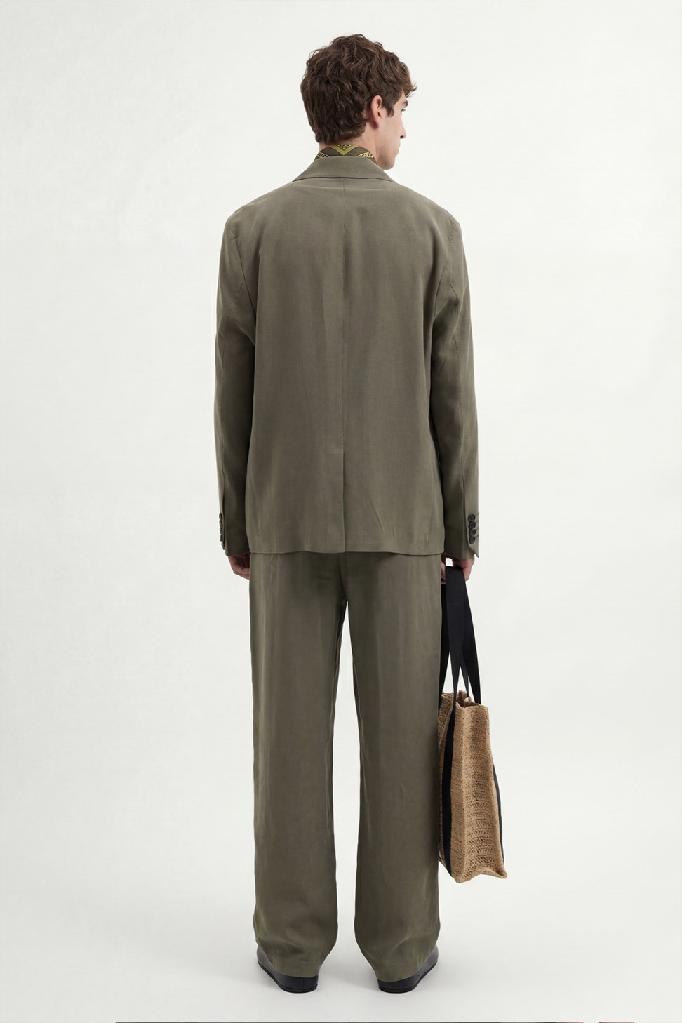 Antioch Haki Modal Karışımlı Relaxed Blazer Ceket