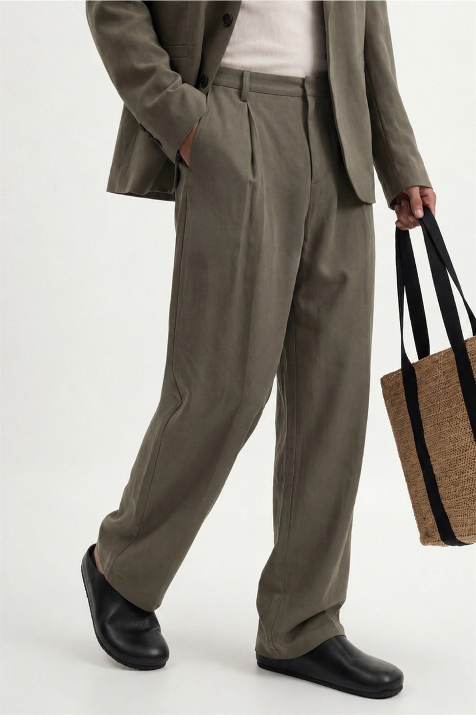 Antioch Haki Modal Karışımlı Relaxed Pantolon