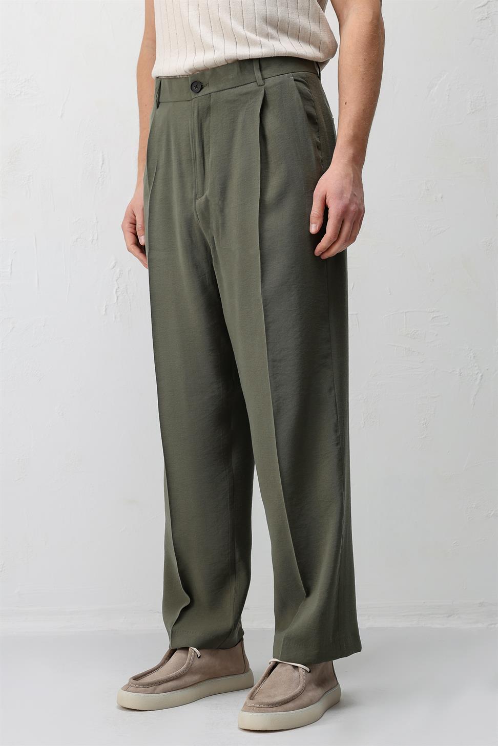 Antioch Haki Modal Kumaş Erkek Pantolon