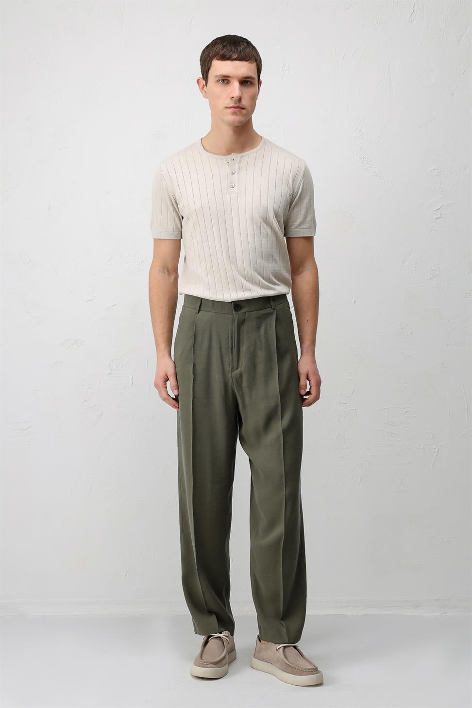 Antioch Haki Modal Kumaş Erkek Pantolon