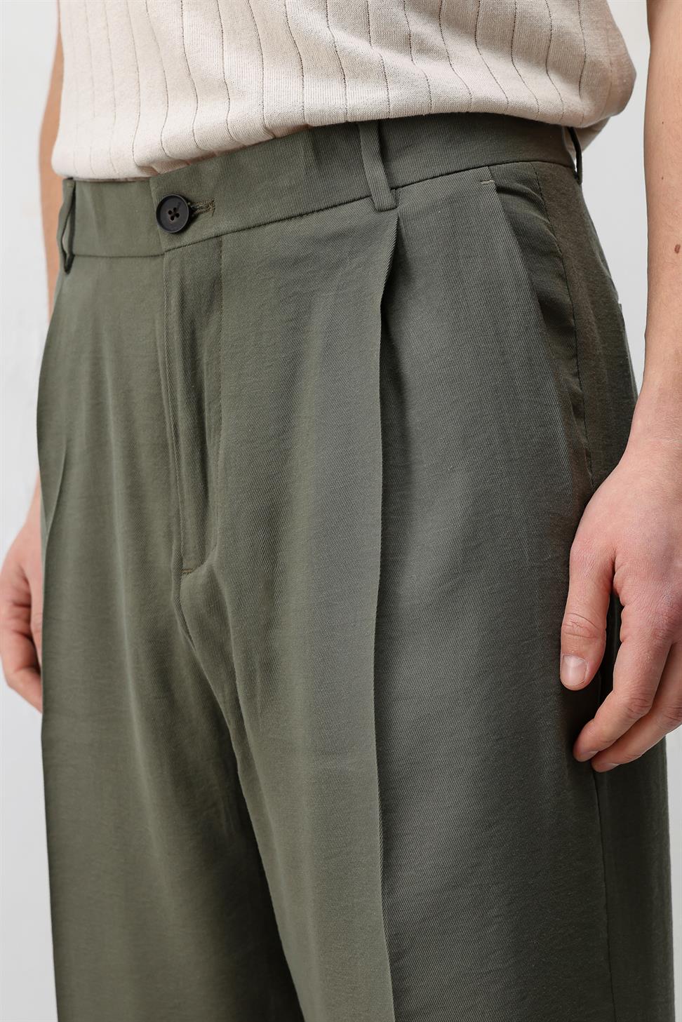 Antioch Haki Modal Kumaş Erkek Pantolon