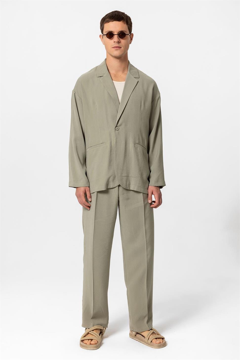 Oversized Unlined Mens Blazer Jacket