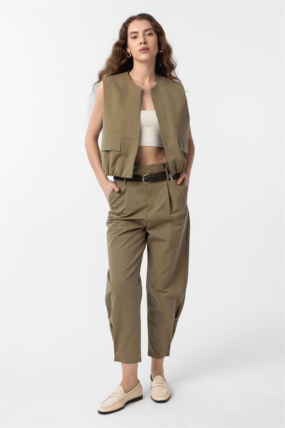 Antioch Haki Oversize Kadın Yelek