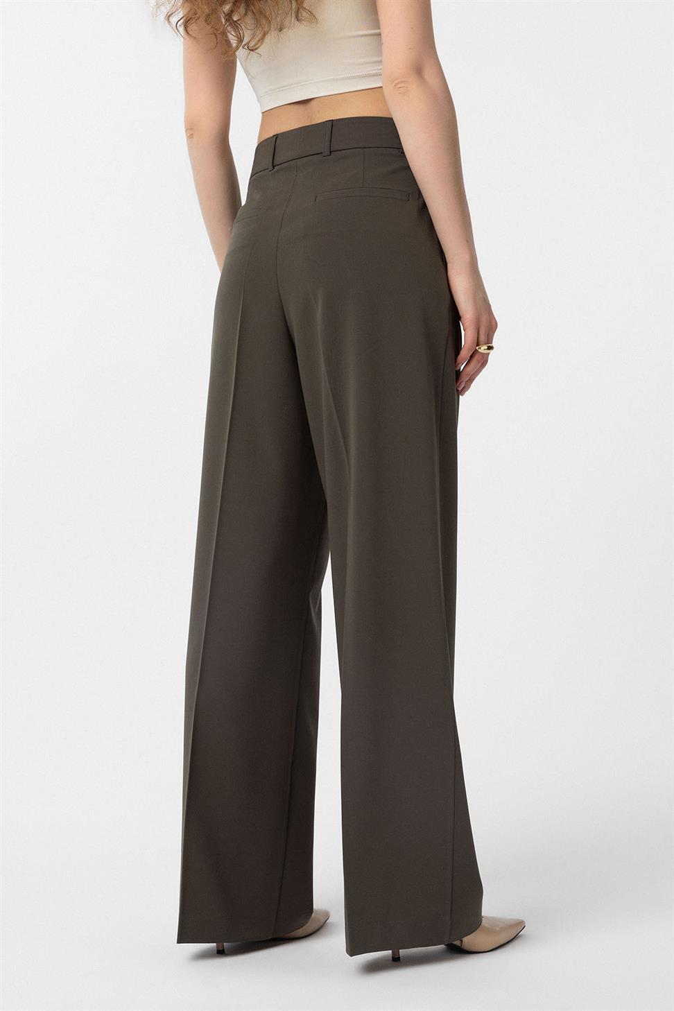 Antioch Haki Pilili Kadın Pantolon