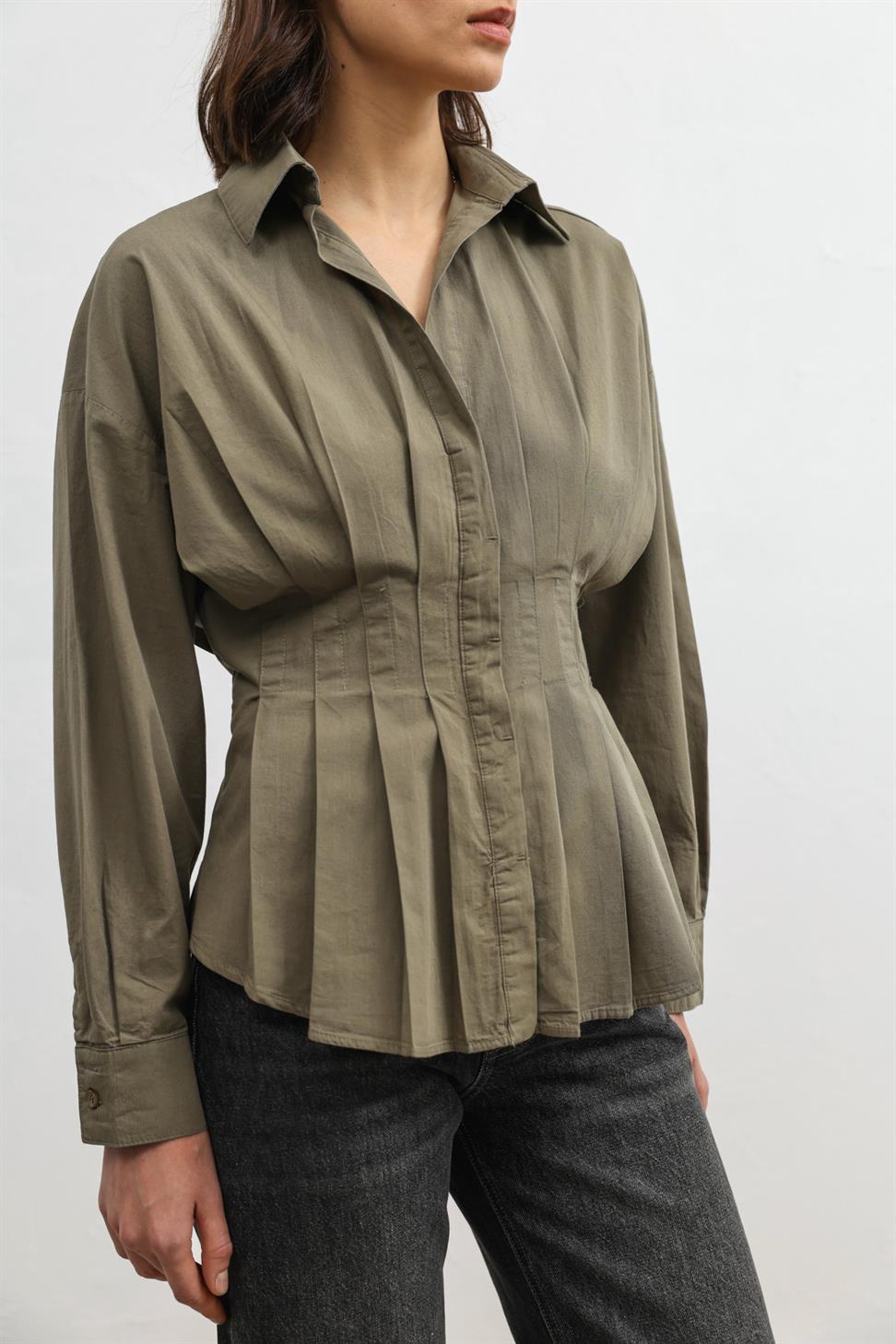 Ruffled Poplin Womens Shirt