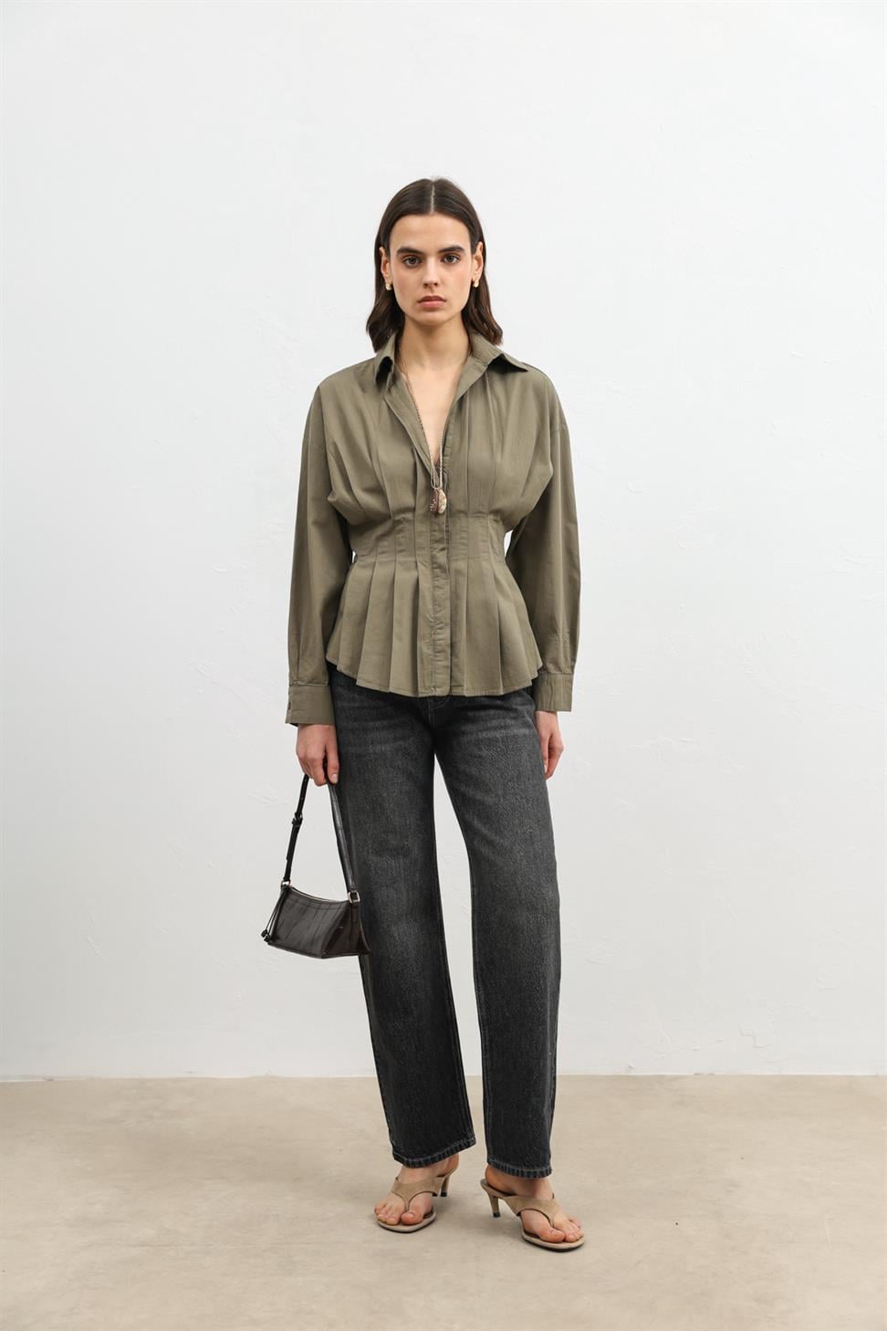 Ruffled Poplin Womens Shirt