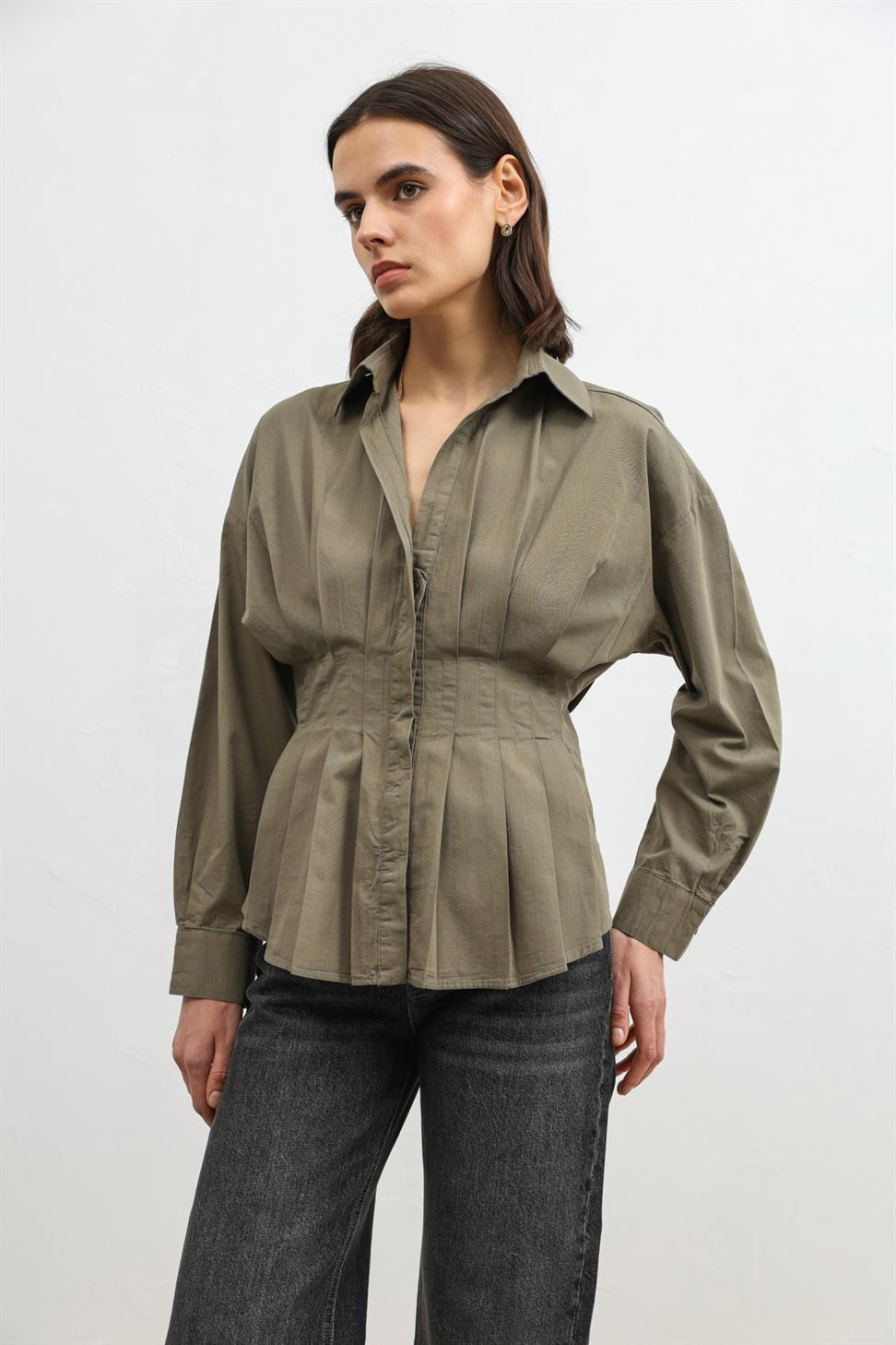 Ruffled Poplin Womens Shirt