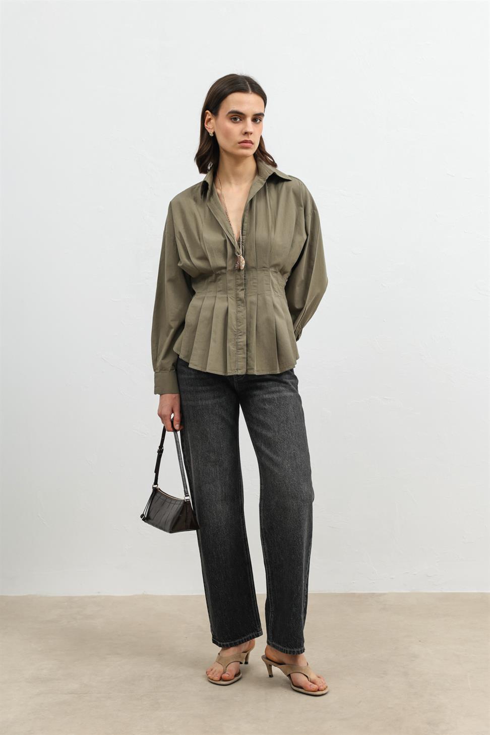 Ruffled Poplin Womens Shirt