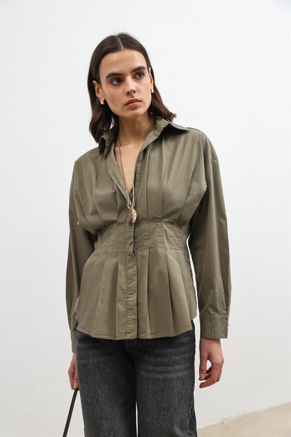 Ruffled Poplin Womens Shirt