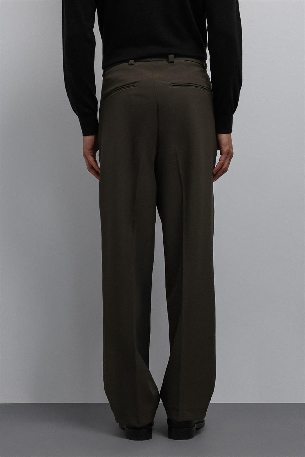 Antioch Haki Relax Fit Baggy Pilili Erkek Pantolon