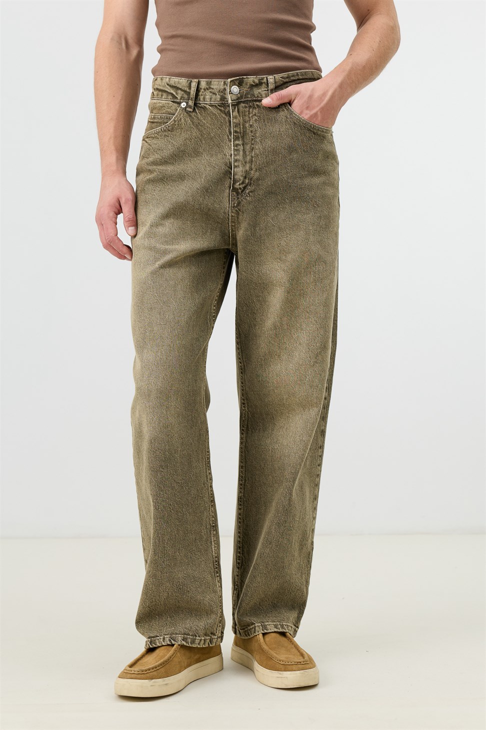 Antioch Haki Relax Fit Erkek Jean