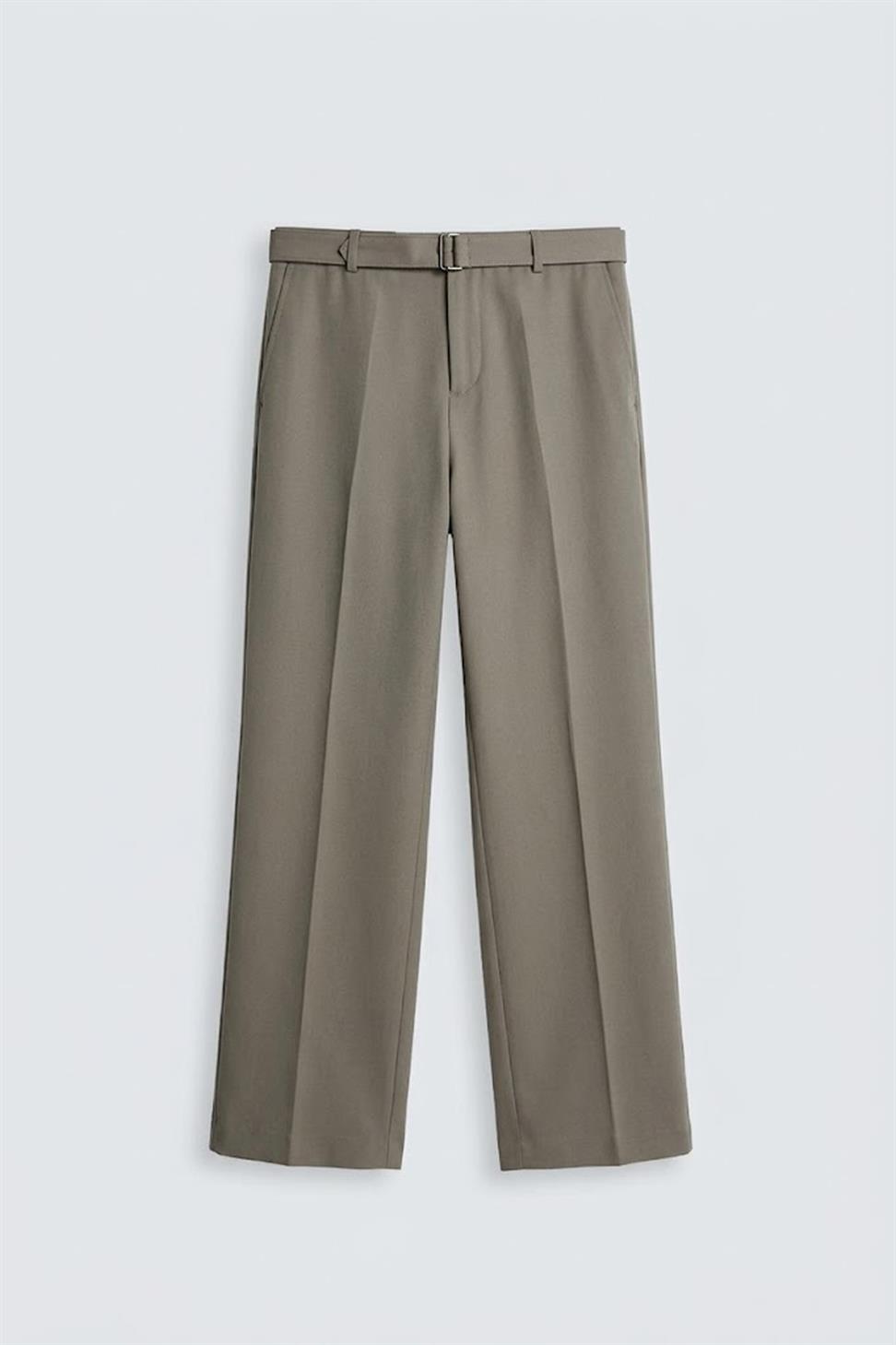 Relaxed Fit Belted Mens Pants