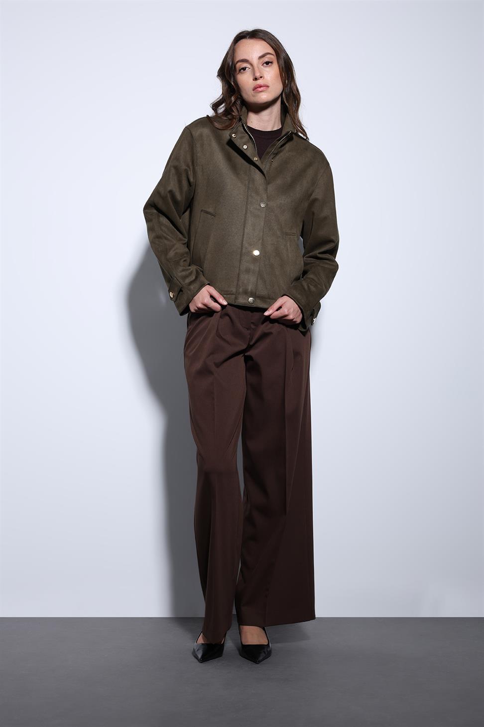 Antioch Haki Süet Bomber Ceket