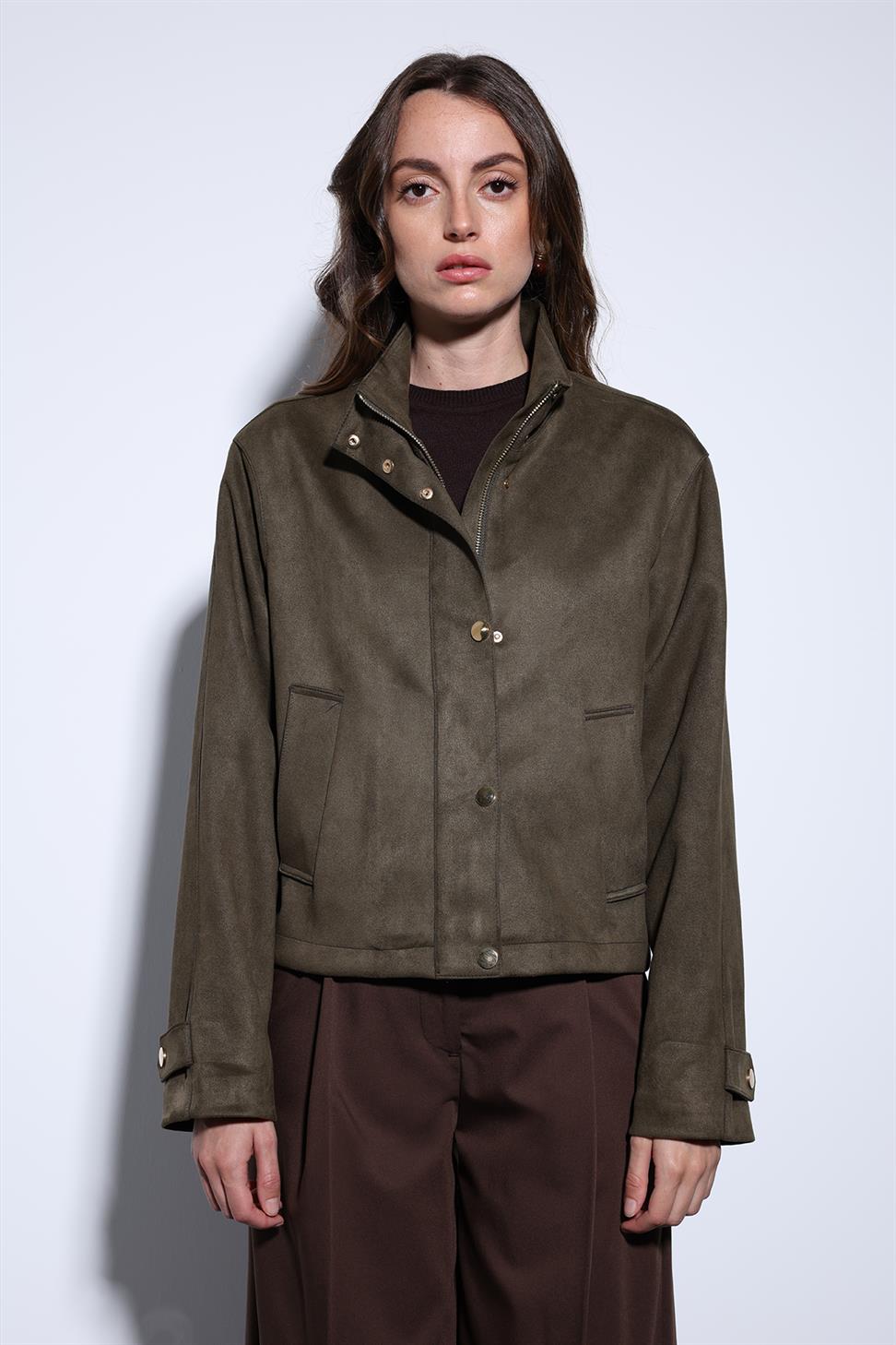 Antioch Haki Süet Bomber Ceket