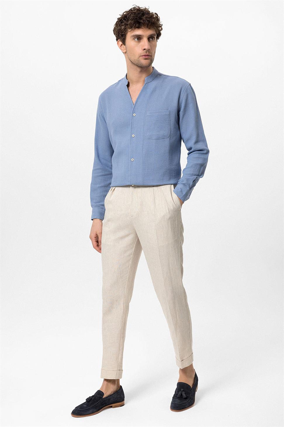 قميص رجالي محبوك بياقة القاضي